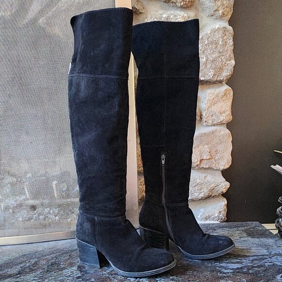 Steve Madden Orabela Black Suede Leather Over the Knee Boot Size 8.5M - Picture 11 of 16